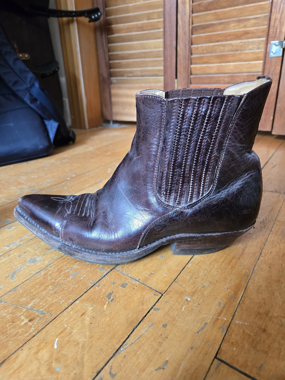 Brown Leather Sena Western Ankle Boots - Made In Spain - Picture 4 of 7